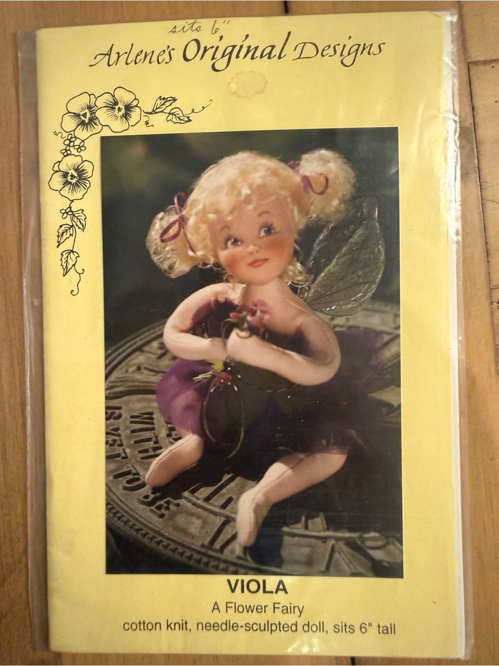 Arlene’s Original Designs VIOLA Flower Fairy Doll Pattern 6” UNCUT 1993